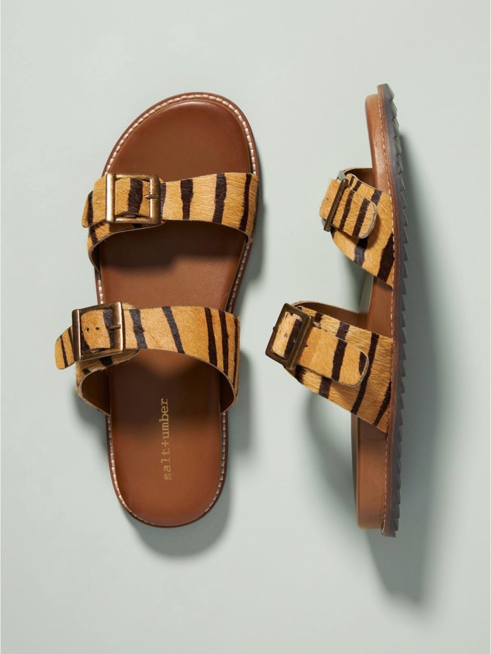 Anthropologie Salt + Umber Two Strap Sandals
